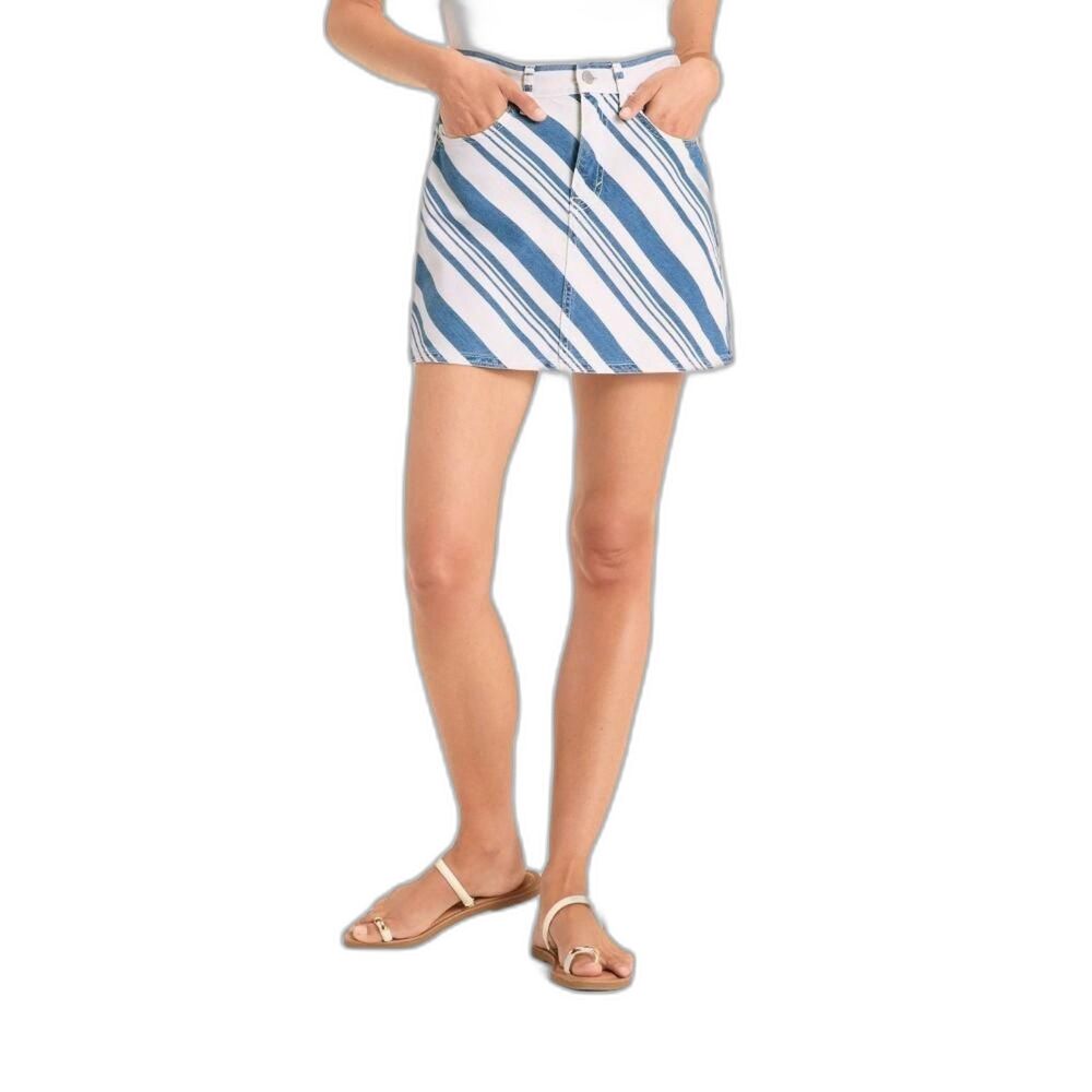 Universal Thread Women's Striped Denim Mini Skirt - Size 6